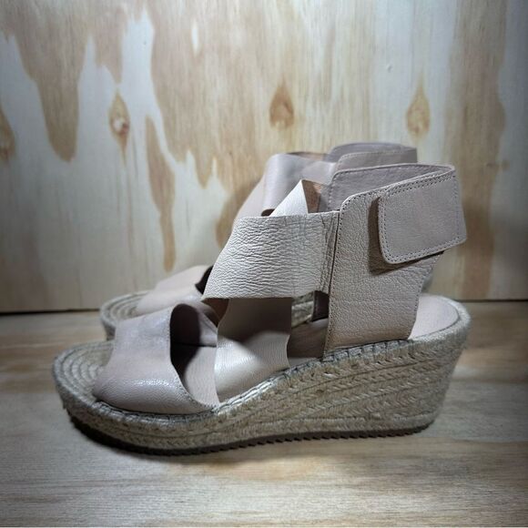 Eileen Fisher Willow Beige Wedge Espadrille Sandals Women’s Size 9.5 - Picture 1 of 7